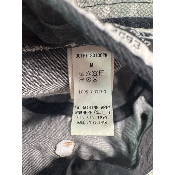 A Bathing Ape STAR PATTERN DENIM BUCKET HAT BAPE Size Medium - Picture 9 of 9